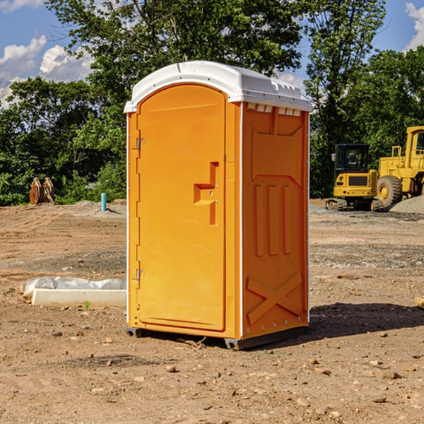 can i customize the exterior of the portable restrooms with my event logo or branding in Aurora Center